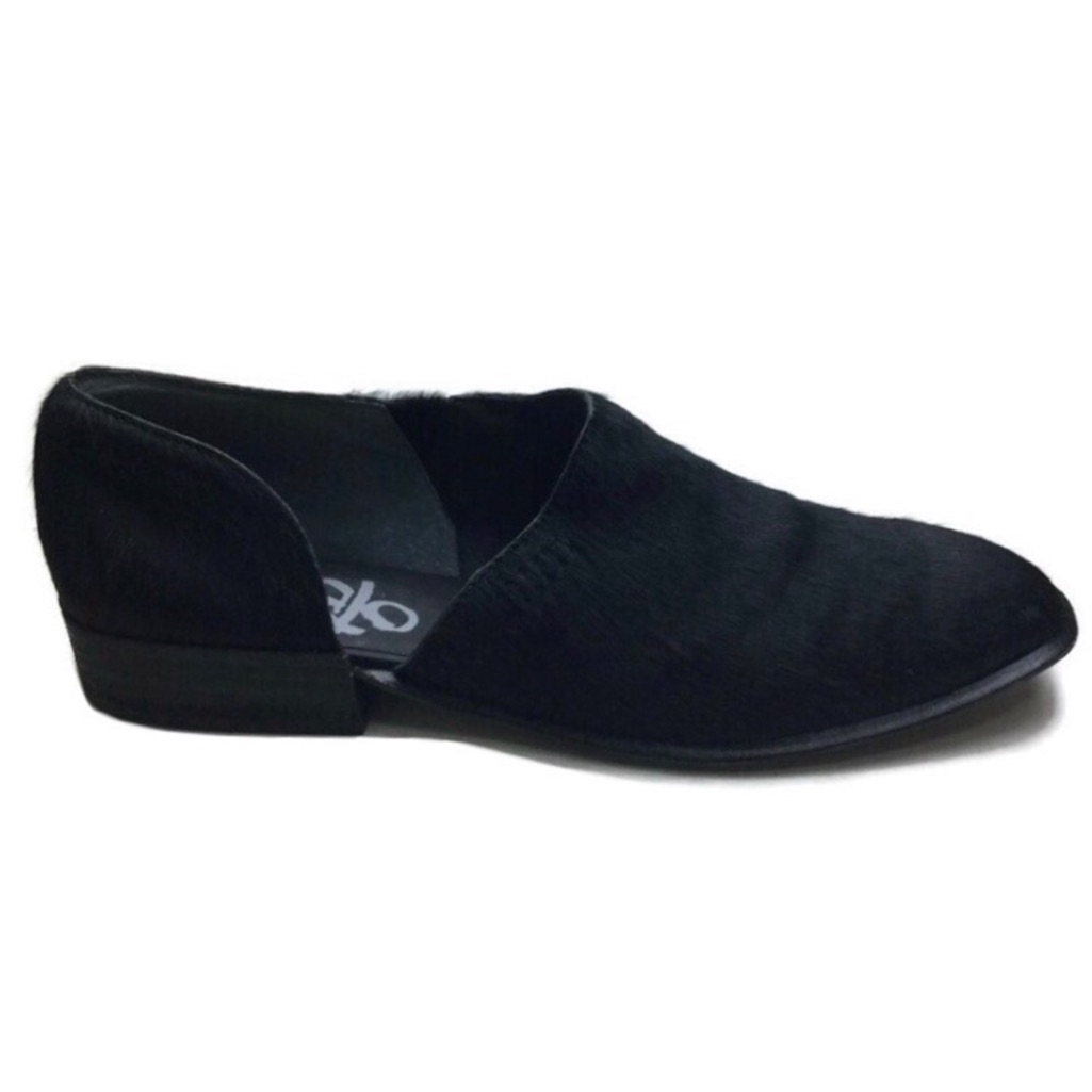 Otbt Coyote Like New Calf Hair D’orsay Square Toe Black Shooties Size 8.5